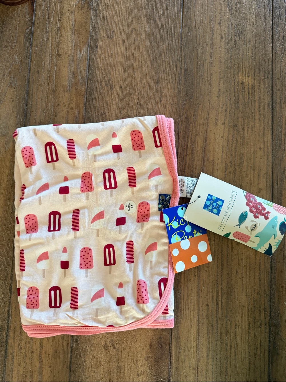 Kids Pink Ice Cream Print Swaddle Blanket